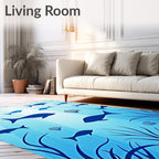 Deep Blue Ocean Marine Life Rug