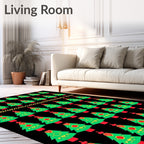 Christmas Tree Garland Gold Zigzag Rug