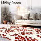 Crimson Branches and Blossoms Rug