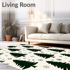 Dark Forest Pine Stars Rug