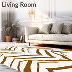 Brown White Chevron Stripes Rug