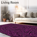 Vibrant Magenta Labyrinthine Lines Rug