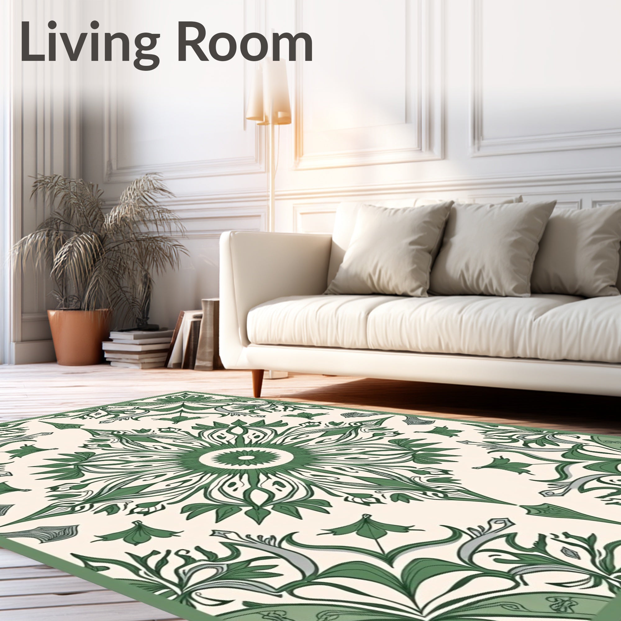 Art Nouveau Leaf Burst Rug