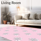 Pink Pastel Snowflake Radiance Rug