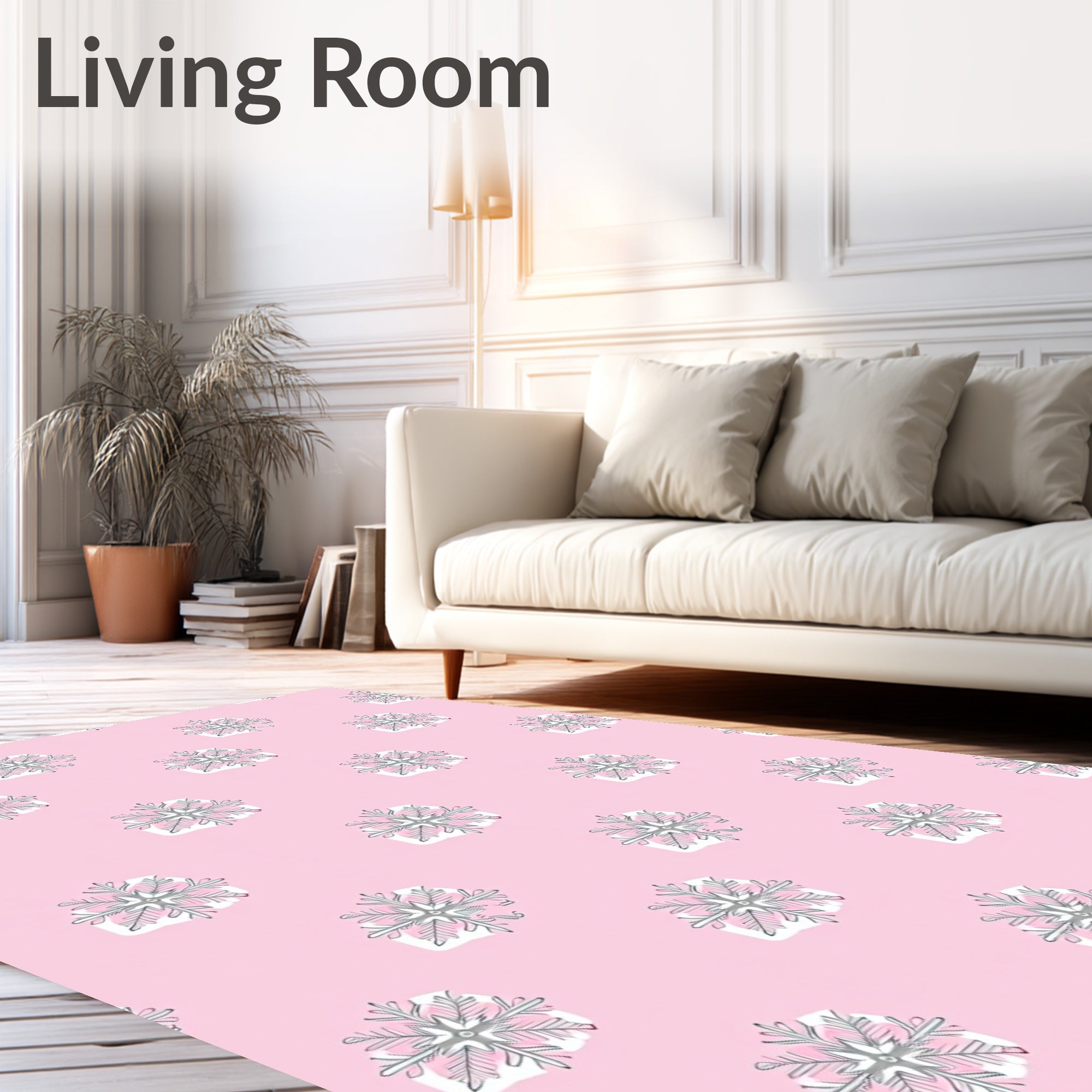 Pink Pastel Snowflake Radiance Rug