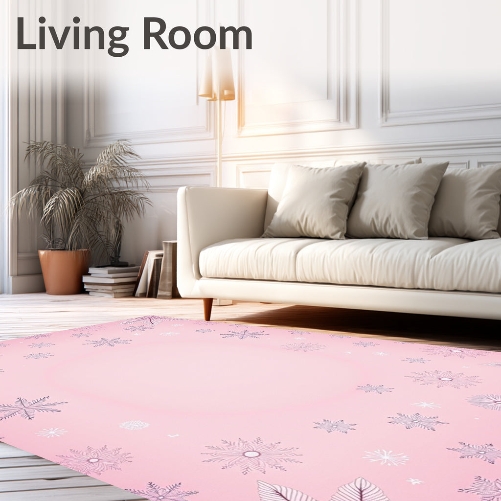 Fuchsia Snowflake Scatter Rug