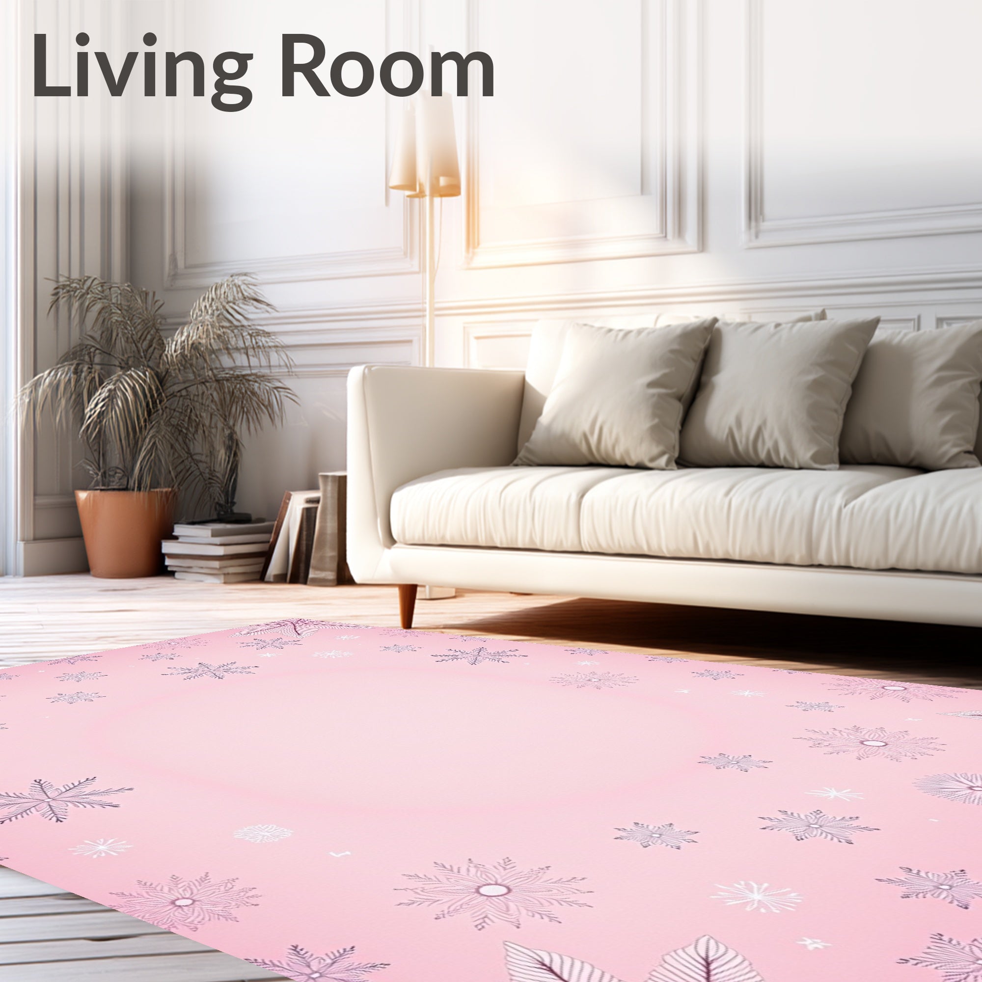 Fuchsia Snowflake Scatter Rug