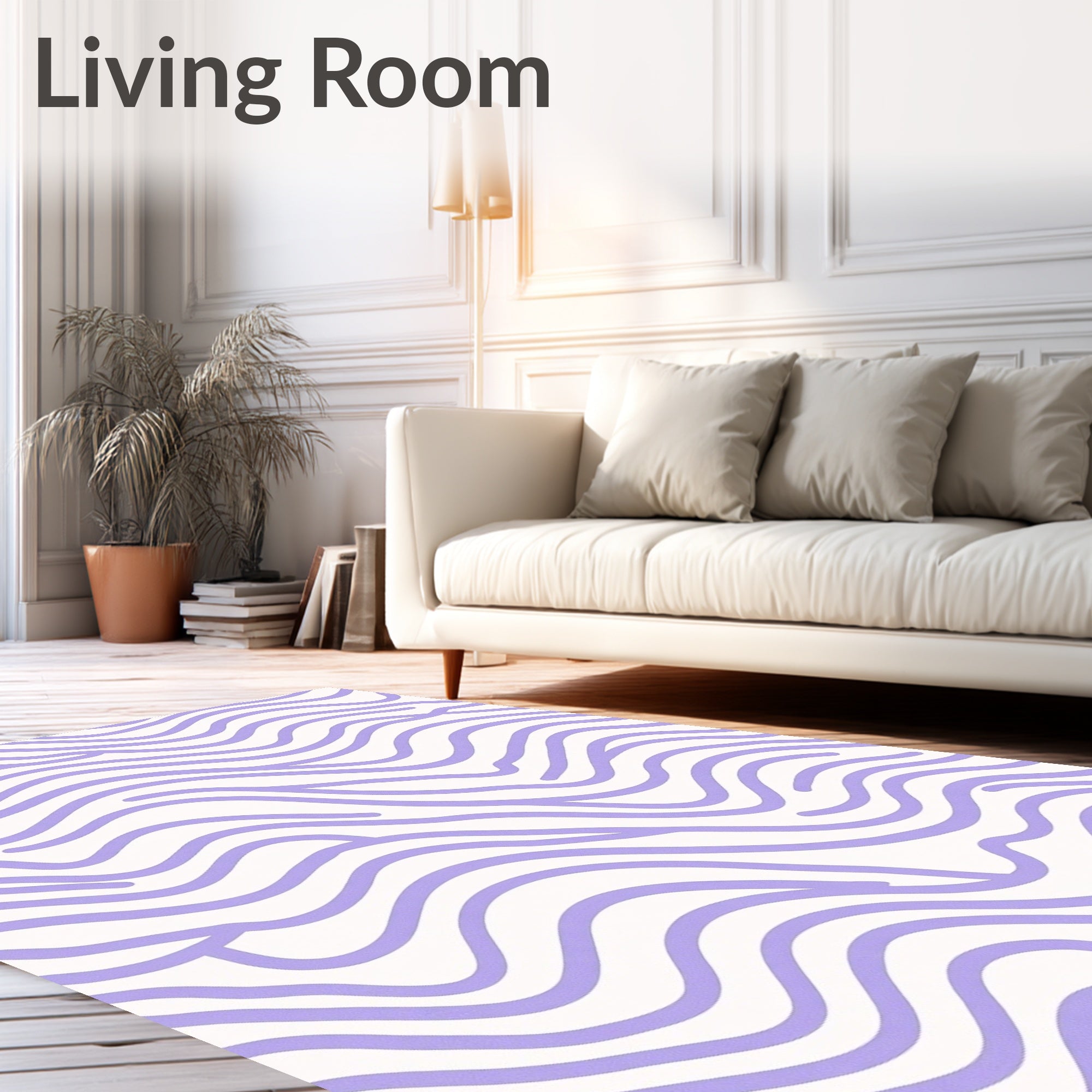 Pastel Purple Wavy Lines Rug