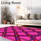 Hot Pink Tartan Intersecting Stripes Rug