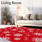 Classic Red Snowflake Holiday Rug