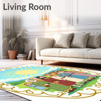 Golden Sun Community Friends Border Rug
