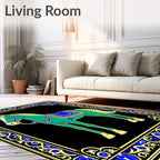 Emerald Horse Royal Blue Saddle Regal Frame Rug