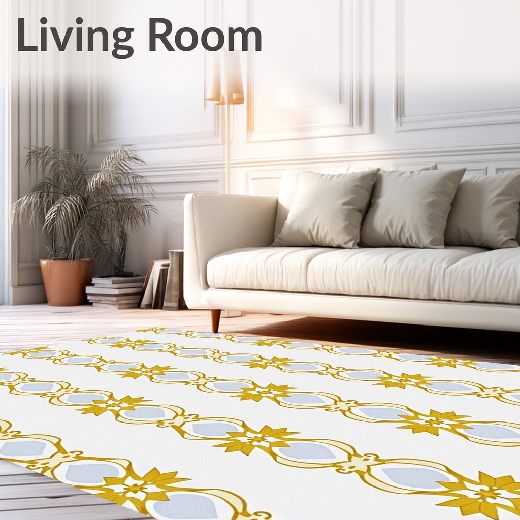Golden Ochre Laurel Inspired Vertical Rug