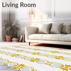 Golden Ochre Laurel Inspired Vertical Rug