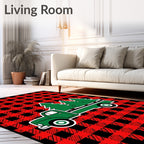 Red Buffalo Plaid Truck Trees Rug