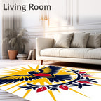 Bold Eagle With Sun Rays Red Accent Rug