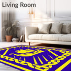 Vibrant Yellow Ship Blue Celtic Border Rug