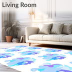 Abstract Blue Purple Cloud Cluster Rug