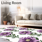 Exotic Purple Lotus Floral Repeat Rug