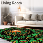 Rustic Squirrel Garden Mandala Rug