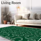 Dark Green Geometric Sci Fi Rug
