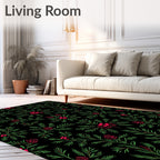 Crimson Berry Pine Garland Rug