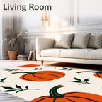 Rustic Orange Pumpkin Leaf Scatter Rug
