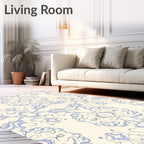 Pale Blue Ornamental Flourish Rug