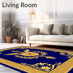 Grand Royal Gold Emblem Sapphire Rug