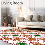 Whimsical Gingerbread Man Christmas Holiday Rug