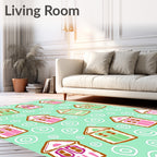 Sweet Gingerbread Houses Swirl Rug