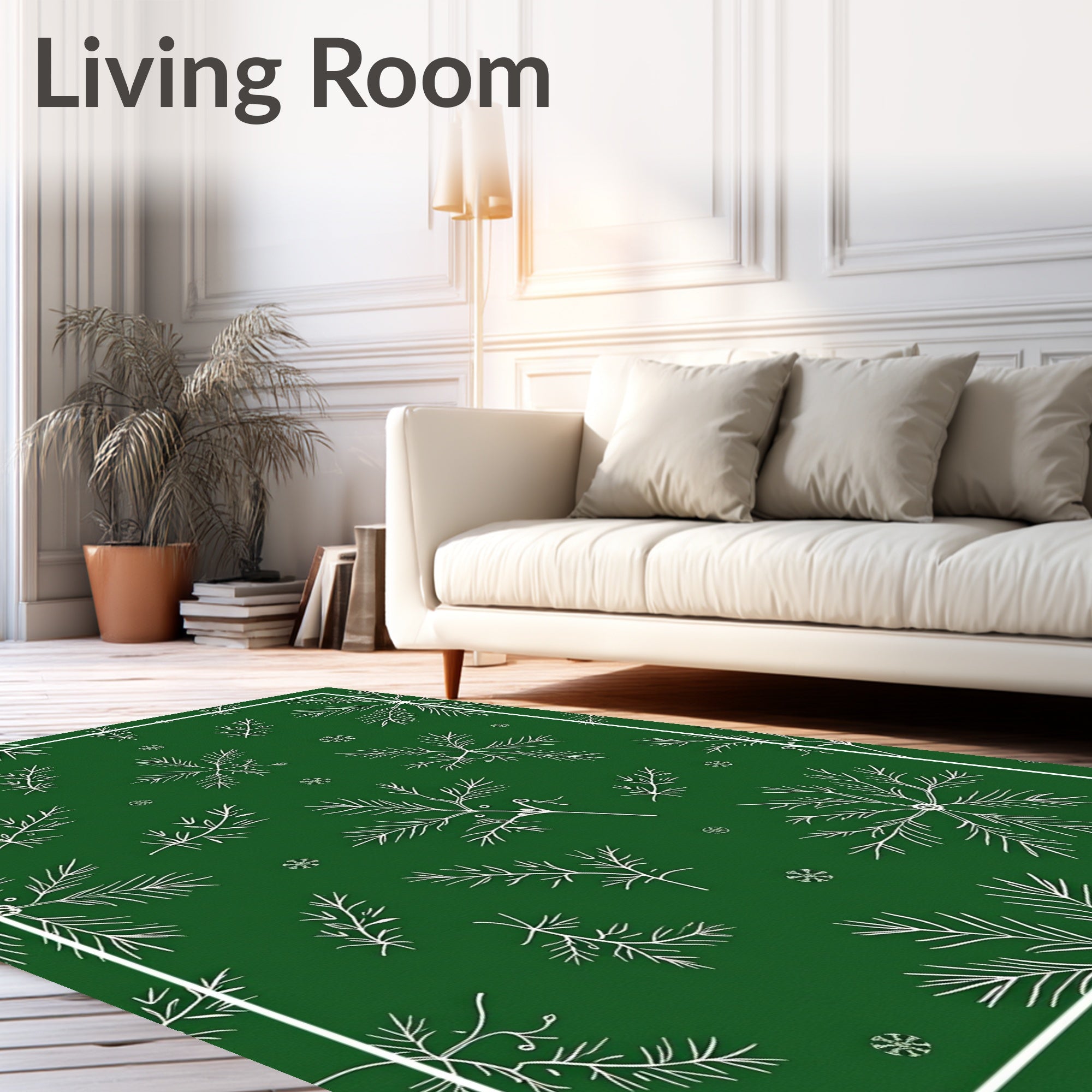 White Pine Needle Festive Snowflake Rug