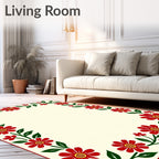 Vintage Red Floral Garland Rug