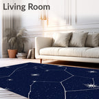 Deep Blue Constellation Night Sky Rug