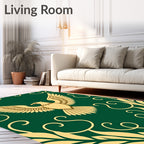 Golden Eagle Forest Scroll Rug