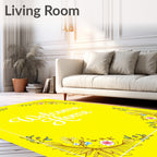 Golden Yellow Floral Corner Accents Rug