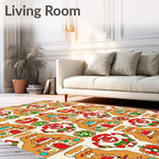Gingerbread Houses Christmas Cookies Garland Rug