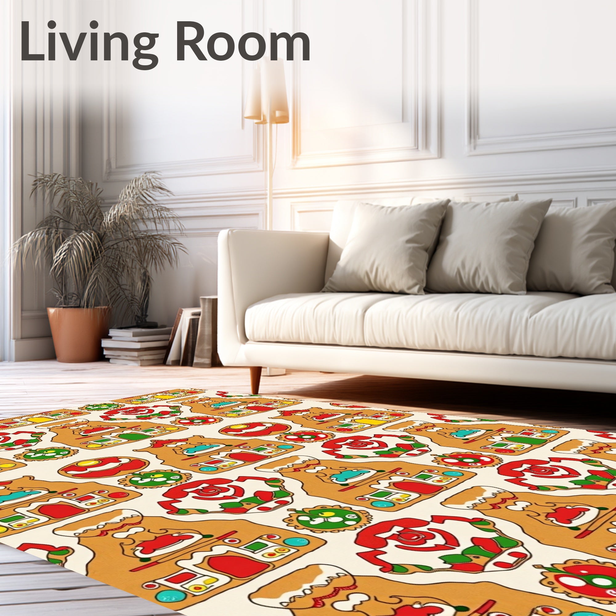 Gingerbread Houses Christmas Cookies Garland Rug