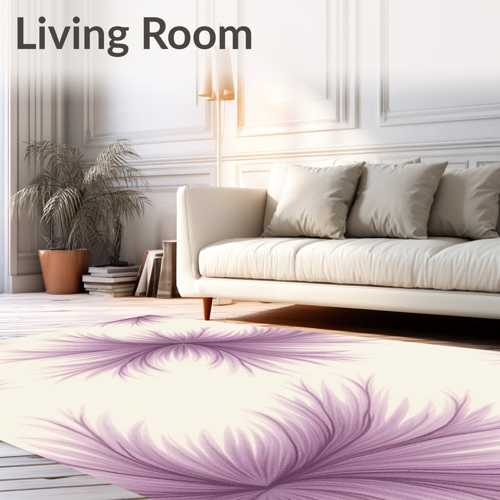 Lavender Feathered Starburst Rug