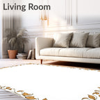 Golden Bronze Floral Vine Outline Rug