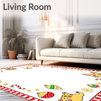 Festive Whimsical Cat Holiday Ornament Rug