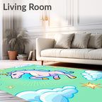 Whimsical Pink Unicorn Cloud Nine Rug