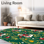 Festive Snowman Christmas Tree Garland Rug