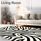 Bold Black Cream Animal Tracks Rug