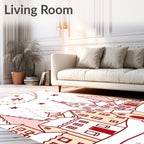 Festive Winter Village with Twinkling Lights Rug