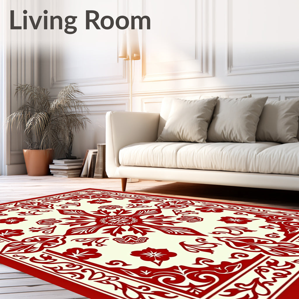Cardinal Orchid Garden Border Rug