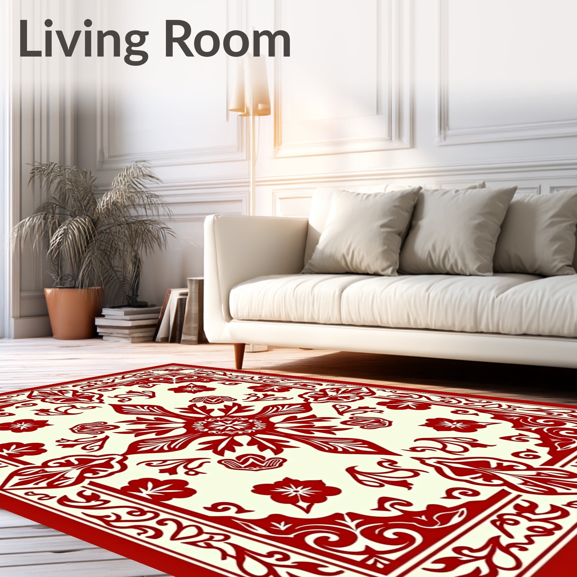 Cardinal Orchid Garden Border Rug