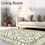 Cream and Sage Interlocking Lattice Rug