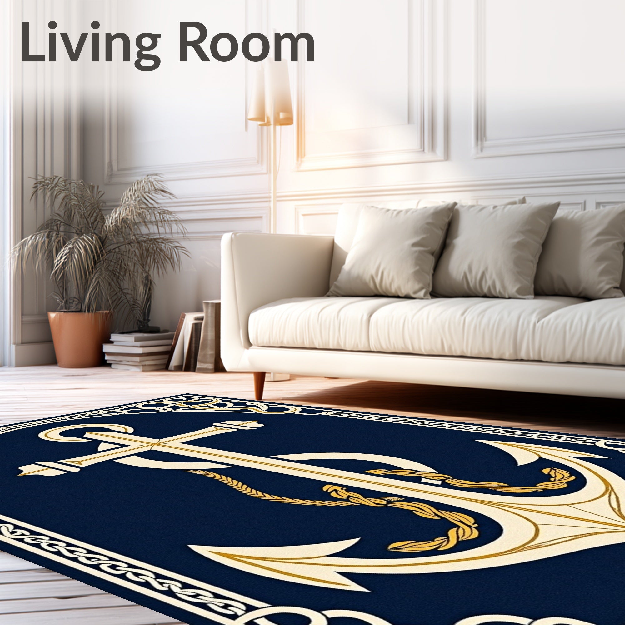 Nautical Anchor Rope Celtic Border Rug