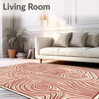 Crimson Swirl Wood Grain Panels Rug
